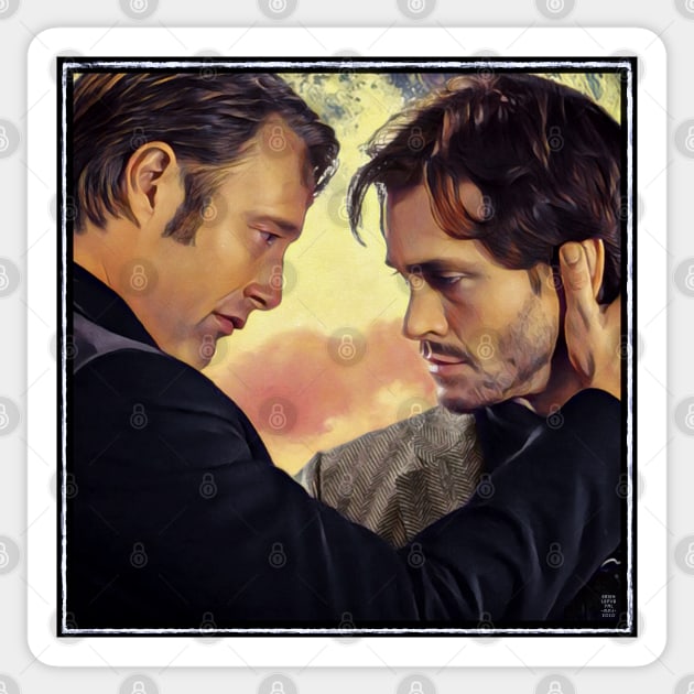 Hannibal and Will Hannigram Sunset Sticker by OrionLodubyal